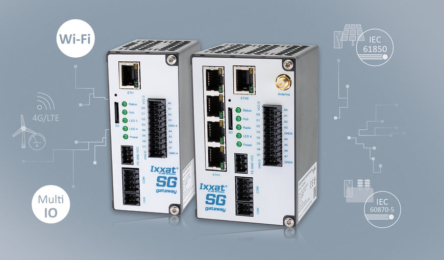 Os Ixxat Smart Grid Gateways possibilitam a ligação de sensores de Wi-Fi e IO a redes de energia  